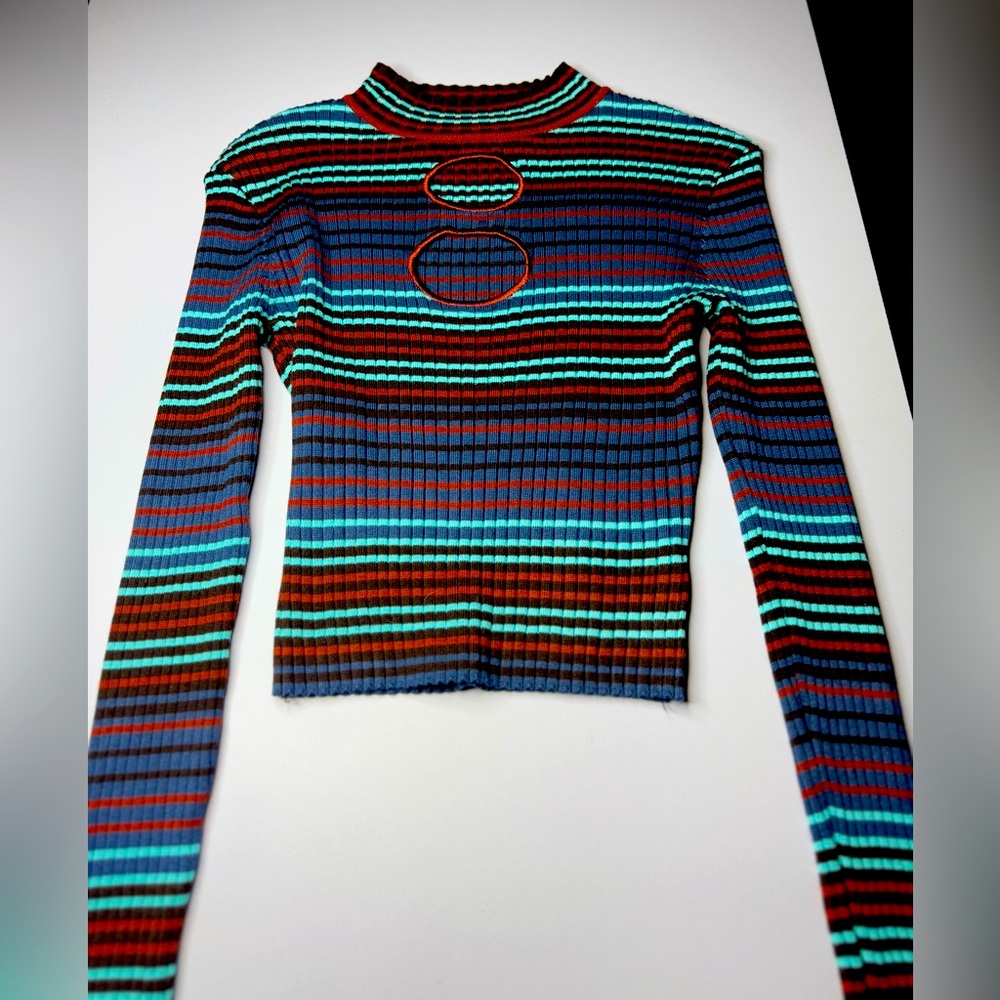 A colorful long sleeve shirt